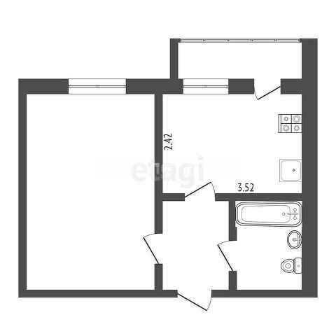 Квартира на продажу в Калуге, Тракторная улица, д.49 фото №22