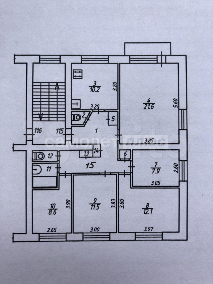 Квартира на продажу в Калуге, Гагарина улица, д.13 фото №16