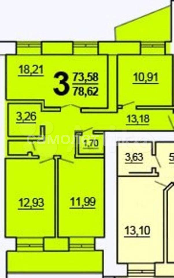 Квартира на продажу в Калуге, Билибина улица, д.6 фото №1