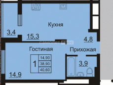 Продажа 1-комнатной новостройки, Калуга, Комфортная улица,  д.19