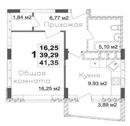 Продажа 1-комнатной квартиры, Калуга, Московская улица,  д.311к6