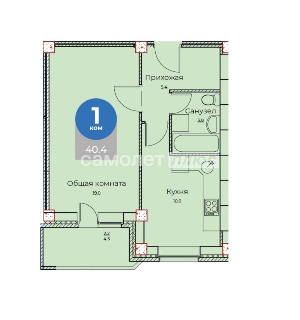 Продажа 1-комнатной новостройки, Калуга, Баррикад переулок,  д.5